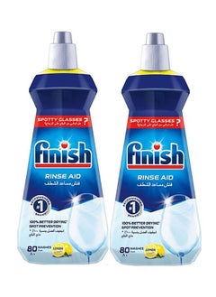 اشتري Rinse Aid For Shinier And Drier Dishes Lemon Sparkle 400 ml Pack Of 2 في الامارات