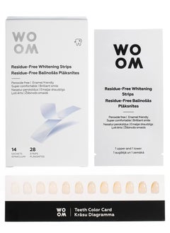 اشتري WOOM Residue-Free Whitening strips 28 strips|14 treatments, Enamel Safe Teeth Whitener, 10 shades Whiter في الامارات