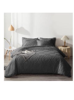 Buy Comforter set Pattern Tufted Soft & Breathable Microfiber king size 6pcs, Embroidered Textured Bedding Set in UAE