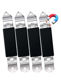 اشتري Magnetic Bottle Openers Can Opener Classic Stainless Steel Small Hand Held Tapper with Magnet for Cans Beverages, Refrigerator, Camping and Traveling (Black,4 Pieces) في الامارات