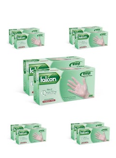Buy Falcon Vinyl Gloves - Powder Free (10 Packs x 100 Pieces) Clear in UAE