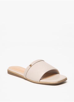 Buy Logo Accent Slip-On Sandals in UAE