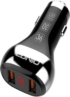 Buy LDNIO C2 Mini Fast Car Charger 36W With LED Display and 2 USB Port QC3.0 With Micro Cable - Black in Egypt