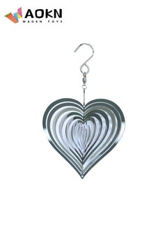 اشتري Wind Chimes Beating Heart 3D Stainless Steel Metal Sculptures Geometric Art Heart Wind Spinner Love Heart Wind Catchers Kinetic Hanging Backyard Outside Indoor Outdoor Clearance Ornaments Gifts في الامارات