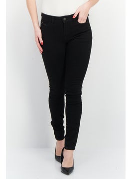 Buy Women Skinny Fit Solid Stretchable Denim Jeans,  Black in UAE