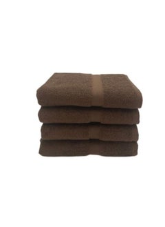 Buy Camellia Dark Brown Luxury Hand Towel 40 x 75 Cm -Set of 4 Pure Cotton Highly Absorbent and Quick dry, Hotel and Spa Quality Bath linen with Diagonal Dobby -550 Gsm in UAE