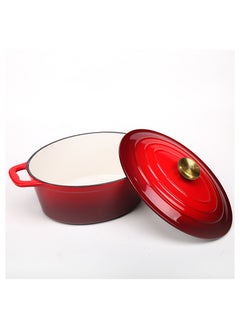 اشتري Enameled Cast Iron Oval Casserole Dish with Lid - 4.25 Quart Enamel Oval Cookware Pot - Enameled Cast Iron Dutch Oven with Lid في الامارات