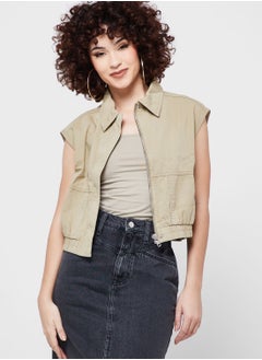 Buy Pocket Detail Crop Jacket in UAE