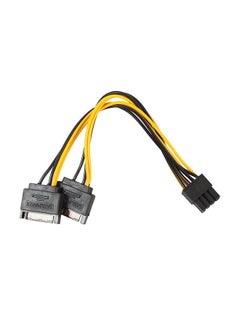 Buy 15Pin Sata Male To 8Pin(6+2) Pci-E Video Card Power Supply Adapter Cable Yellow in UAE