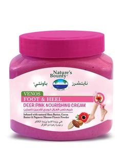 Buy Venos Deer Pink Nourishing Cream For Foot & Heel Blended With Natural Cacao Butter, Shea Butter & Papaver Rhoeas Flower Powder 560ml in UAE