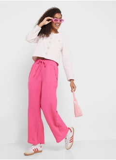 Buy Elasticised Waist Wide Fit Pants in UAE