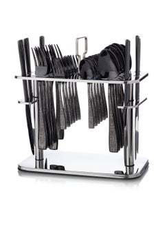 Buy 30 Piece Silver Metal Spoon And Fork Set in Saudi Arabia