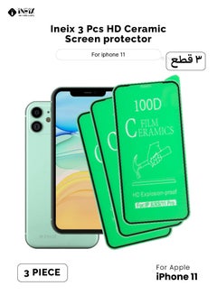Buy 3 Pcs HD Ceramic Screen Protector For Apple iPhone 11 - Black/Clear in Saudi Arabia