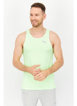 Buy Men Sportswear Fit Brand Logo Sleeveless Vest, Lime Green in UAE