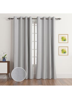 اشتري Lisbon Capri 2-Piece Jacquard Extra Long Curtain Set 140 x 300 cm في الامارات