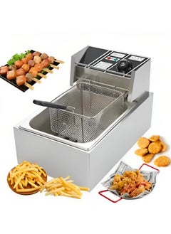 Buy 6L Multifunctional Stainless Steel Electric Deep Fryer for French Fries and Fried Chicken Wings in Saudi Arabia