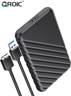 اشتري 2.5 Inch Hard Drive Black Enclosure USB 3.0 to SATA 5Gbps for 7-9.5mm SSD HDD External Hard Drive Disk Case Support UASP Trim Tool في الامارات