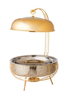 Buy Stylish and modern buffet food warmer, 6.5 liters, gold in Saudi Arabia