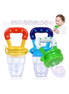 Buy 3PCS Fruit Dummy Pacifier Fresh Food/Fruit Feeder Baby Feeding Nipple Weaning Teething Nipple Teat Pacifier Teether Soother (Small, Medium & Large) with 3pcs Pacifier Clips in UAE