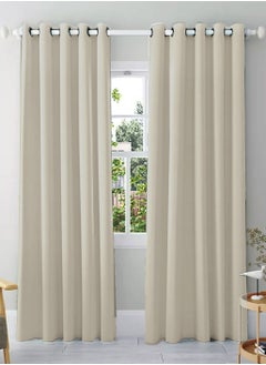 Buy Amali 2 Blackout curtains for living room Decor or bedroom window, noise reduction and light blocking with 16 Grommets in 2 panels long 274cm and 127cm in width, Pale Pink in UAE