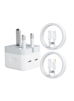 Buy Fast Chargr for iPhone, 35W Chargr Cable and Plug, Dual USB Type C Chargr Plug with 2Pack Fast charging Cable,USB C Chargr with Cable for iPhone 14 13 12 Pro Max, iPad, Galaxy etc in Saudi Arabia