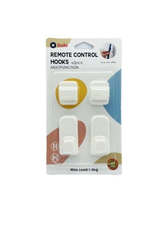 اشتري Pack Of 2 Pcs Remote Control Wall Self Adhesive Hooks Holder For Tv Remote Air Conditioner Remote في الامارات