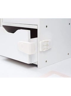 اشتري 2Pcs)-Baby Safety Lock Self Adhesive Plastic Drawer Refrigerator Cabinet Door Sliding Door Safety Lock For Kids Furniture Safety Lock (Off White) في مصر