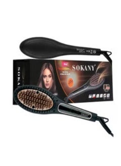 اشتري BR-1030i Thermal Hair Straightening Brush For Salon Level Hair Straightening Black في مصر