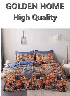 Buy 6 Piece King/Queen/Single size, striped pattern duvet cover set. set includes 1 Comforter Cover, 1 Fitted Bedsheet, 4 Pillowcases in UAE