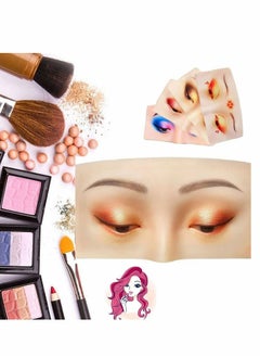 Buy Makeup Practice Board, Eyes Eyelash, Mannequin Face Silicone Bionic Skin for Cosmetologist in Saudi Arabia