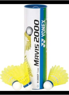 Buy Yonex Mavis 2000 Blue Cap Medium Badminton Shuttlecock 6 Pack, Yellow in UAE