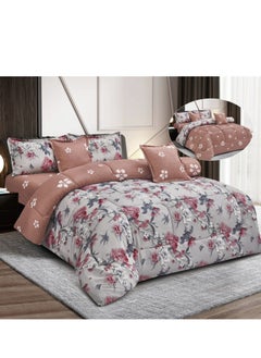 Buy Summer comforter set 6 pieces velvet medium filling excellent quality 230*250 in Saudi Arabia