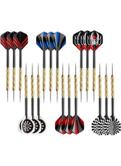 Buy Professional Steel Tip Darts Set - 18 Pcs Metal Darts for Dartboard - Includes Flights and Shafts - Ultimate Precision and Durability for Pro-Level Play in Saudi Arabia