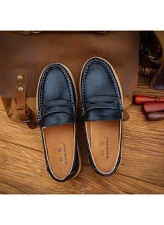 Buy Doug Shoes Loafers Slip-on Men's Shoes Leather High-end Pure Cowhide Shoe Top Layer Cowhide Breathable Soft Sole Spring in Saudi Arabia