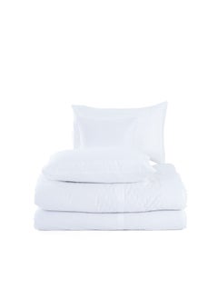 Buy 4 - Pieces Luxe Cotton Tencel Comforter Set 160x240cm - White in UAE