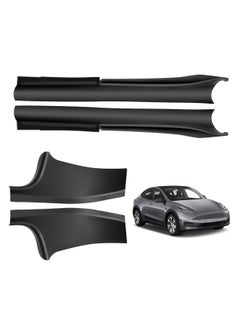 اشتري For 2023 Tesla Model Y Door Sill Protector 5 Seater (NOT Fit 7 Steater), Matte TPE & ABS Front and Rear Door Entry Guard Scuff Plate Accessories Carpet Rear Sill, Pack of 4 في الامارات