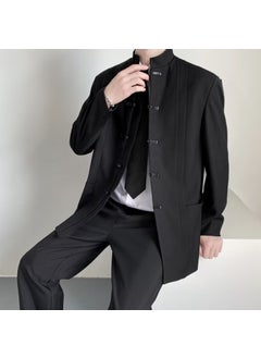 اشتري Classic Chinese Zhongshan Jacket Mens Fashion Black suit في السعودية