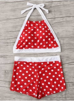 اشتري Plus Polka Dot Halter Top With Shorts Bikini في الامارات