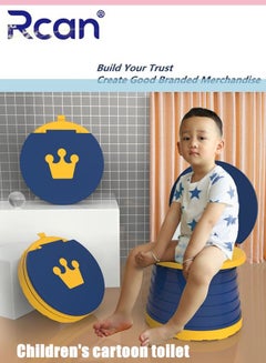 Buy Toddler Potty Portable Kids Foldable Toilet Baby Cartoon Potty Training Seat Comfortable Seat Cushion With Cover Easy Clean No Installation Infant Toddler Kids Suitable for Indoor Car Camping Outdoor in Saudi Arabia