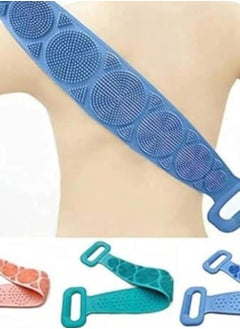 Buy Silicone Body Back Scrubber - Body Brush for Shower Exfoliation, Scrubbing and Massaging Back and All Over Body - Double Sided Silicone Bath Scrubber for Deep Cleansing and Dead Skin Removal - Long Exfoliating Strap for Men and Women - Long Lasting and Easy to Clean Skin Care Spa Massage Tool Multiple Colors (Random Color Comes) in Egypt