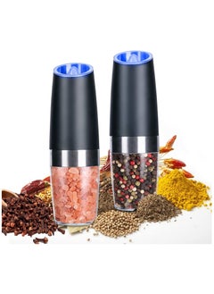 Buy Gravity Electric Salt and Pepper Grinder Set, Automatic Salt Mill with Adjustable Coarseness(2 Pack ) in Saudi Arabia