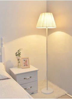 Buy White Pole Floor Lamp Simple Design Tall Lamp with Shade Standing Lamp with LED Bulb 3 Colors Brightness Work Lamp for Living Room and Bed Room 155CM in Saudi Arabia