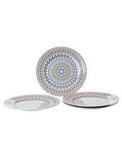 Buy flat porcelain dinner plates 4 Piece with blue 27x27 cm in Saudi Arabia