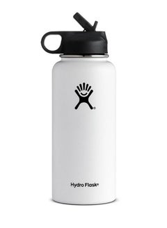 Buy Stainless Steel Vacuum Insulated Water Bottle Outdoor Sports Kettle Thermos Cup 946ml 32oz White in UAE