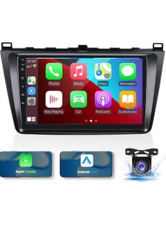 اشتري ستيريو سيارة أندرويد لمازدا 6 2007 إلى 2012 مع Apple Carplay اللاسلكي Android Auto 9 بوصة تعمل باللمس راديو سيارة مازدا مع WIFI GPS Navigation Bluetooth FM AHD كاميرا احتياطية في الامارات