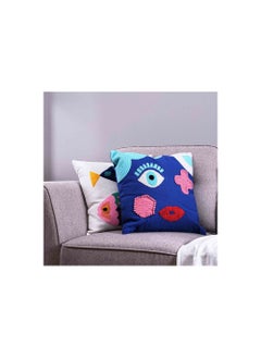 Buy Maxmima Expression Embroidered Filled Cushion 45x45cm-blue in UAE