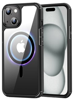 Buy Designed for iPhone 15  6.1-inch Magnetic case Compatible with Magsafe Defender Military Shockproof,Hard Back Case,Ultra-Thin Crystal Back-Anti-Scratch Cover-Black in UAE