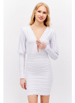 Buy Women Plain Mini Dress, White in UAE