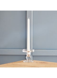 اشتري Bright Clear Glass Taper Candleholder 8.5 x 9 x 8.5 cm في الامارات