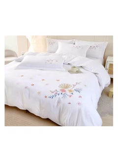 اشتري COMFY 6 PIECE EMBROIDERED COTTON SOFT & COMFORTABLE COMFORTER SET KINGSIZE WHITE في الامارات